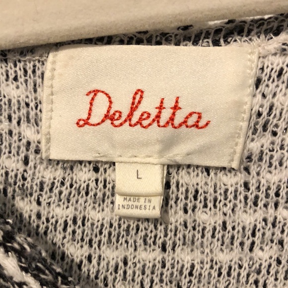 Anthropologie Deletta large Textured Striped Sweater side snaps - Picture 13 of 14